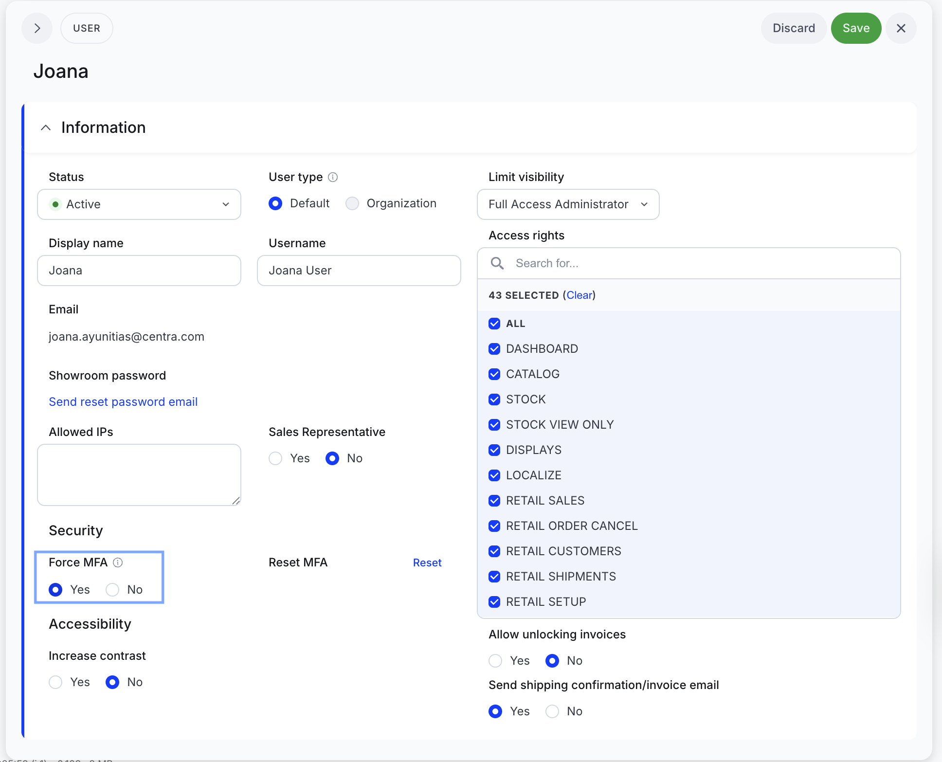 Enforce MFA Settings for admin